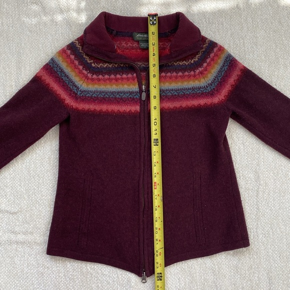 Eddie Bauer Lambs Wool Zip Up Sweater - Picture 4 of 7